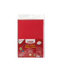 Hirtie gumata cu sclipici Autoadeziva (Foamiran) 20x30cm 2mm. Rosie, set din 5 bucăți